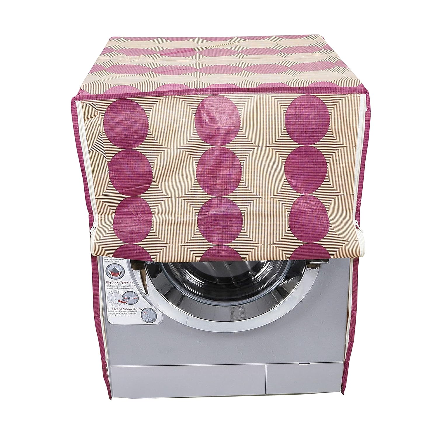 Front Load Washing Machine Cover Round Pink 